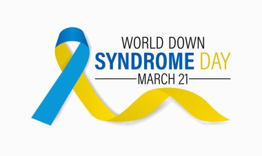21 Mart 'ta Dünya Down Sendromu Günü. Tebrik kartı, poster, el ilanı ve bayrak, arkaplan tasarımı.