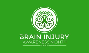 Ulusal Beyin Sakatlığı Ayın Vektör İllüzyonu. Tebrik kartı, poster, el ilanı ve bayrak, arkaplan tasarımı.