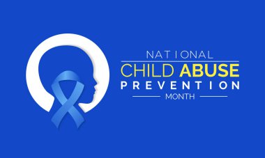 Ulusal Çocuk İstismarı Önleme ve Nisan ayının farkındalığı konulu vektör illüstrasyonu. Tebrik kartı, Banner posteri, broşür ve arkaplan tasarımı.
