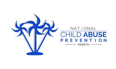 Ulusal Çocuk İstismarı Önleme ve Nisan ayının farkındalığı konulu vektör illüstrasyonu. Tebrik kartı, Banner posteri, broşür ve arkaplan tasarımı.