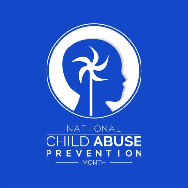 Ulusal Çocuk İstismarı Önleme ve Nisan ayının farkındalığı konulu vektör illüstrasyonu. Tebrik kartı, Banner posteri, broşür ve arkaplan tasarımı.
