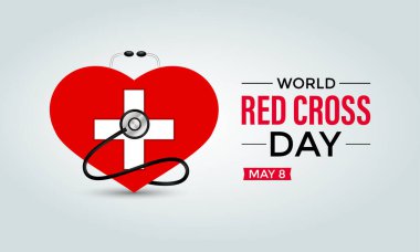 Dünya Kızılhaç Günü. Şablon 8 Mayıs 'ta kutlandı. Afiş, broşür ve arkaplan tasarımı