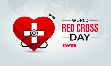 Dünya Kızılhaç Günü. Şablon 8 Mayıs 'ta kutlandı. Afiş, broşür ve arkaplan tasarımı