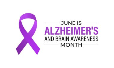 Alzheimer's and Brain awareness month is observed every year in June Vector Illustration. Banner design template. clipart