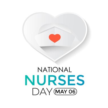 Ulusal Hemşireler Haftası her yıl 6-12 Mayıs tarihlerinde gözlenir. Hemşirelere teşekkür et. Afiş, broşür ve arkaplan tasarımı. Vektör illüstrasyonu.