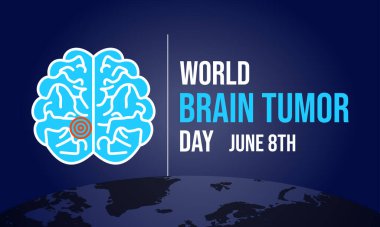 Dünya Beyin Tümörü Günü vektör çizimi. Afiş, el ilanı ve arkaplan tasarım şablonu.