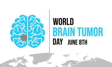 Dünya Beyin Tümörü Günü vektör çizimi. Afiş, el ilanı ve arkaplan tasarım şablonu.