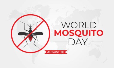 Dünya Sivrisinek Günü, vektör sivrisinek. Dünya haritası Sıtma Günü, Dang humması. Afiş, broşür ve arkaplan tasarımı. Vektör illüstrasyon tasarımı.