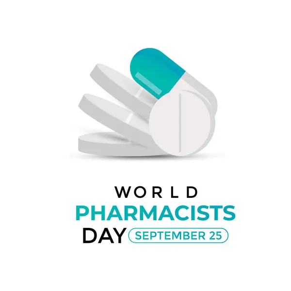 Dünya Eczacılar Günü her yıl 25 Eylül 'de kutlanır. Eczacıların sağlık sonuçlarının iyileştirilmesi, ilaç tedavisinin yönetilmesi ve vektör illüstrasyonunun sağlanmasına katkıları.