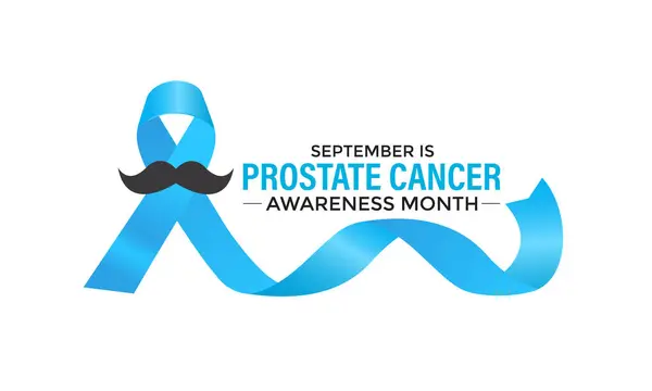 Vektör illüstrasyon Prostat Kanser Farkındalığı Bıyıklı Gerçekçi Açık Mavi Kurdele. Arka plan, pankart, pankart tasarım şablonu.