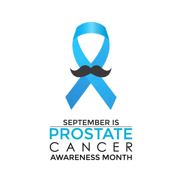 Vektör illüstrasyon Prostat Kanser Farkındalığı Bıyıklı Gerçekçi Açık Mavi Kurdele. Arka plan, pankart, pankart tasarım şablonu.