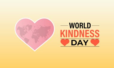 Dünya İyilik Günü Vektör İllüstrasyonu 13 Kasım 'da. Dünya ve Yardım İçin Sevgi Banner ile el ele, poster ve arka plan tasarım şablonu. 10 saniye..