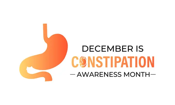 Aralık ayında her yıl kabızlık farkındalığı ayı gözlemlenmiştir. Afiş, broşür ve arka plan tasarım şablonu. Vektör illüstrasyonu.