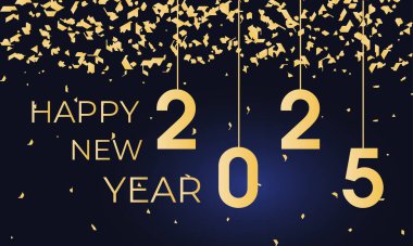 Mutlu yıllar fırça darbeleri ve 2025 numaralar. Yeni yıl arifesini kutluyoruz. Kartlar, baskılar, sosyal medya, afişler için tasarım. Geçmişin vektör illüstrasyonu. Eps 10