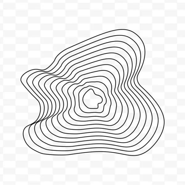 Topoğrafik harita arkaplanlı coğrafya çizgisi haritası. Topografi çemberli organik dalgalanma çizgisi şekilli bir vektör. Dinamik dalgalı siyah formlar ve beyaz arka planda izole edilmiş. Şeffaf beyaz arka plan. Eps