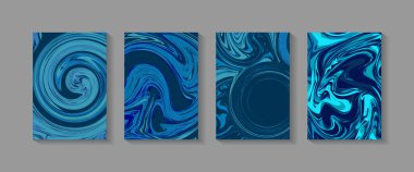 Soyut geometrik arkaplan. Sıvı dinamik renk dalgaları. Akışkan mermer dokusu ayarlandı. Kapaklar, sunumlar, davetiyeler, el ilanları, yıllık raporlar, posterler ve kartvizitler için tasarımlar.