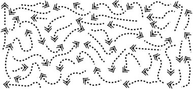 El çizimi Doodle ok ikonu seti veya grafik koleksiyonu. İşaret simgeleri. İşaretli grafik sembolleri. İş planı ve eğitim için ok tasarımı taslağı. Vektör illüstrasyonu