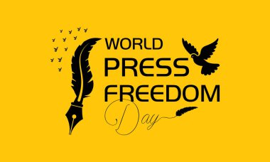 Dünya Basın Özgürlüğü Günü konsepti arka planın vektör illüstrasyonu. Dünya Basın Özgürlüğü Günü her yıl 3 Mayıs 'ta kutlanıyor. Gazetecilik suçlarının cezasız kalmasıyla sonuçlanmalı. Pankart için tasarım.