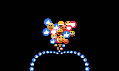 Canlı yayında uçan animasyon emojilere duygusal tepkiler. Sosyal medyadan canlı yayın, canlı sohbet ve canlandırılmış simgeler. Bu araç ile herhangi bir video kullanılabilir.