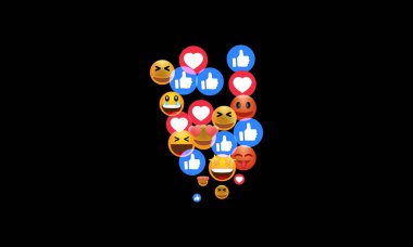 Canlı yayında uçan animasyon emojilere duygusal tepkiler. Sosyal medyadan canlı yayın, canlı sohbet ve canlandırılmış simgeler. Bu araç ile herhangi bir video kullanılabilir.