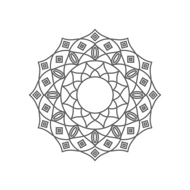 Geometrik süslemeli mandalalar, beyaz arka planda izole edilmiş sanat eserleri. Meditasyon, yoga, afişler, kınalar, davetiyeler, kapak sayfaları ve mandalalarla ilgili çeşitli tasarım unsurları. Basit mandala sanatı.