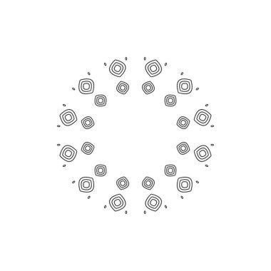 Geometrik süslemeli mandalalar, beyaz arka planda izole edilmiş sanat eserleri. Meditasyon, yoga, afişler, kınalar, davetiyeler, kapak sayfaları ve mandalalarla ilgili çeşitli tasarım unsurları. Basit mandala sanatı.