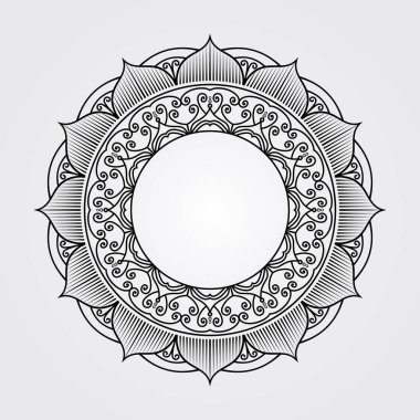Geometrik süslemeli mandalalar, beyaz arka planda izole edilmiş sanat eserleri. Meditasyon, yoga, afişler, kınalar, davetiyeler, kapak sayfaları ve mandalalarla ilgili çeşitli tasarım unsurları. Basit mandala sanatı.