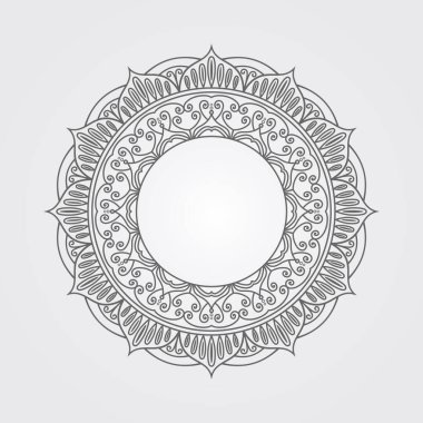 Geometrik süslemeli mandalalar, beyaz arka planda izole edilmiş sanat eserleri. Meditasyon, yoga, afişler, kınalar, davetiyeler, kapak sayfaları ve mandalalarla ilgili çeşitli tasarım unsurları. Basit mandala sanatı.
