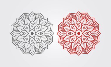 Geometrik süslemeli mandalalar, beyaz arka planda izole edilmiş sanat eserleri. Meditasyon, yoga, afişler, kınalar, davetiyeler, kapak sayfaları ve mandalalarla ilgili çeşitli tasarım unsurları. Basit mandala sanatı.