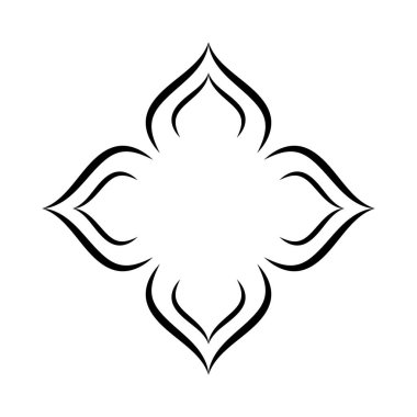 Bir Petal Mandala 'da basit minimalist mandala keşfi, akış ve denge. Minimalist mandala ana hatları Geometrik Elementlere sahip dövme tasarımı simgesi. Vektör çizimi. Eps 10.