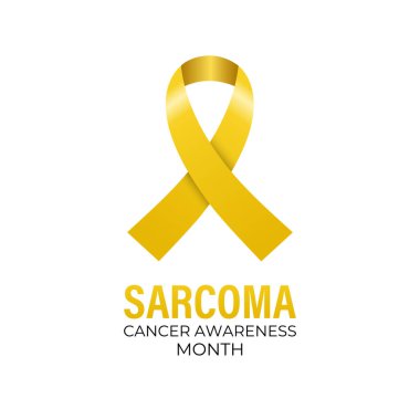 Sarkoma ve Kemik Kanseri Farkındalığı Ayı Temmuz ayında her yıl gözlemlendi. Gerçekçi kurdele ve arka plan poster tasarım şablonu. Kemik Kanseri Günü ve Tıbbi Konsept. Sarkoma, yağ gibi bağ dokularında ortaya çıkan kanserleri içerir..