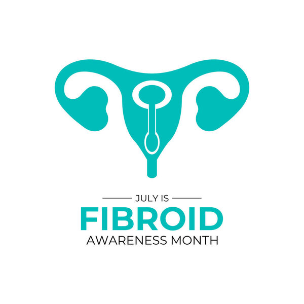 Vector graphic of Fibroids Awareness Month  banner poster design template. Conditions associated with gynecological health in women. Design for web banner, cards, prints, social media and background.