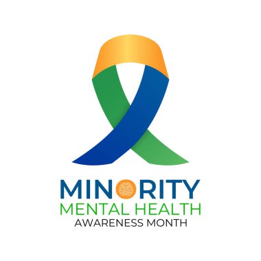 Ulusal Azınlık Akıl Sağlığı Bilinci Ayı. Stigma 'yı kırmak, Equity' yi desteklemek ve Toplum Banner, sosyal medya, poster ve arka plan tasarım şablonlarında Zihinsel Sağlığın Desteklenmesi.
