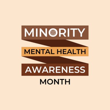 Ulusal Azınlık Akıl Sağlığı Bilinci Ayı. Stigma 'yı kırmak, Equity' yi desteklemek ve Toplum Banner, sosyal medya, poster ve arka plan tasarım şablonlarında Zihinsel Sağlığın Desteklenmesi.