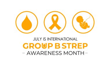 Uluslararası Grup B Strep Aylık Farkındalık Anneler ve Yenidoğanları GBS 'den Koruyor. Hamile annesi olan gerçekçi bir kurdele. Web afişi, kartlar, baskılar, sosyal medya, Vektör illüstrasyonu için tasarım.