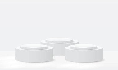 Zarif Minimalist Beyaz Podyum Sahnesi Kemer Arkalı. Lüks Ürün Sergisi ve Modern Marka için mükemmel. 3D beyaz podyum, beyaz arka plan, ışık ve gölge. Lüks Moda Moda Moda Moda Moda Modeli.