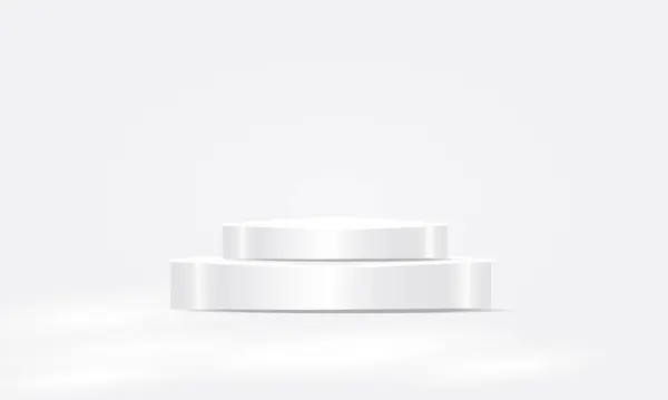 Zarif Minimalist Beyaz Podyum Sahnesi Kemer Arkalı. Lüks Ürün Görünümü ve Modern Marka için mükemmel. 3D beyaz podyum, beyaz arka plan, ışık ve gölge. Lüks Moda Sahne Moda Sahnesi