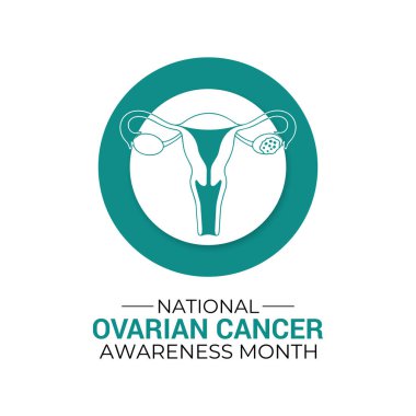 Yumurtalık kanseri farkındalığı her yıl Eylül ayında gözlemlenir. Sağlık ve tıp için bir konsept. Gerçekçi Teal Ribbon ve yumurtalıkları. Web pankartı, kart, baskı, sosyal medya için oluşturuluyor.