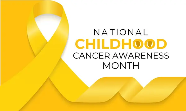 Eylül, çocukluk kanseri hakkında farkındalık yaratmak için güçlü bir zamandır. Çocuk ikon vektörlü altın gerçekçi kurdele. Web afişi, kartlar, baskılar, sosyal medya, poster, broşür ve arkaplan tasarımı şablonu oluşturuluyor.