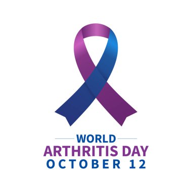 Dünya Artrit Günü, eklem iltihabı, eklem ağrısı, taşınabilirlik sorunları ve 12 Ekim metni ile ilgili farkındalığı artırmak amacıyla küresel çapta gözlemlenmektedir. Sağlık ve ilaç pankartı tasarımı konsepti. eps.