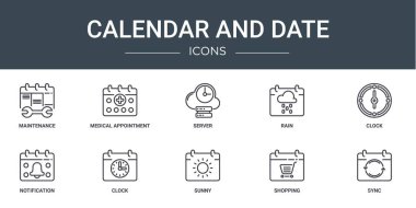 Bakım, tıbbi randevu, sunucu, yağmur, saat, bildirim, rapor için saat vektör simgeleri, sunum, diyagram, web tasarımı, mobil
