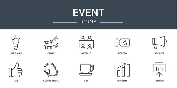 보고서 프레젠테이션 다이어그램 디자인 모바일 앱을위한 브레이크 아이콘과 이벤트 아이콘 — 스톡 벡터
