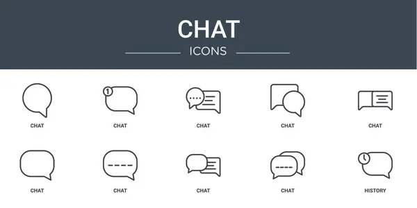 Σύνολο Εικονίδια Περιγράμματος Web Chat Όπως Chat Chat Διανυσματικά Εικονίδια — Διανυσματικό Αρχείο