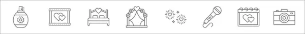 Начерк Набору Іконок Весільної Лінії Лінійні Векторні Ікони Такі Парфуми — стоковий вектор