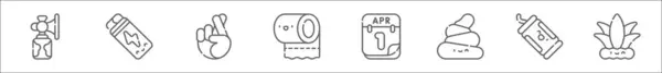 Начерк Набору Квітневих Піктограм Денної Лінії Дурнів Лінійні Векторні Іконки — стоковий вектор