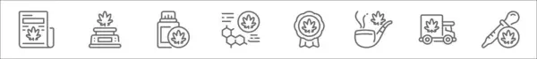 Контурний Набір Значків Канабісу Лінії Бур Янів Лінійні Векторні Іконки — стоковий вектор