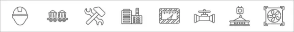 Περίγραμμα Σύνολο Βιομηχανικών Εικονίδια Γραμμή Γραμμικά Διανυσματικά Εικονίδια Όπως Μηχανικός — Διανυσματικό Αρχείο