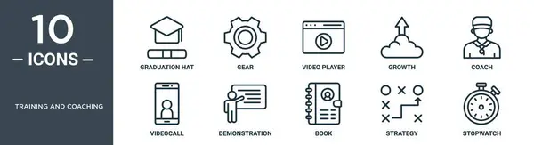 아이콘 세트에는 비디오 플레이어 비디오 보고서 프레젠테이션 다이어그램 디자인 아이콘이 — 스톡 벡터