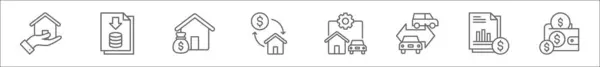 Outline Set Asset Management Line Icons Linear Vector Icons Procurement — Διανυσματικό Αρχείο