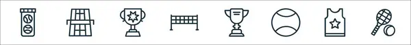 Начерк Набору Іконок Тенісної Лінії Лінійні Векторні Іконки Такі Пішохідне — стоковий вектор